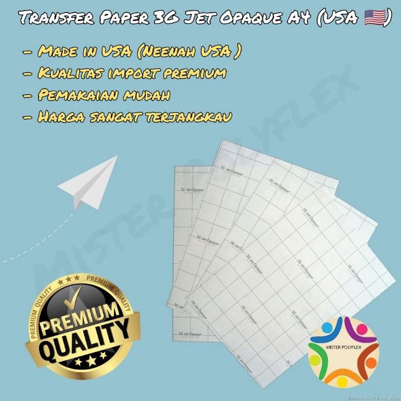 

[KODE D082] Transfer Paper 3G Jet Opaque A4