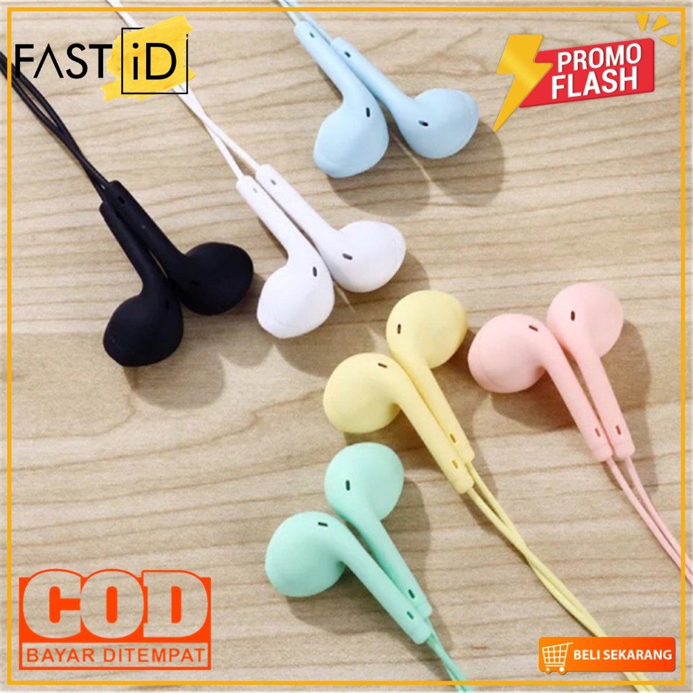 Headset Macaron U19 Mate Colour HiFi Megabass 3.5mm for Android Earphone