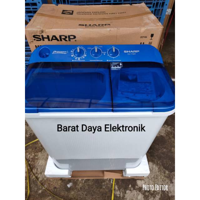 Mesin Cuci Sharp 2 Tabung 75 NT/75NT Kapasitas 7.5 Kg Low Watt