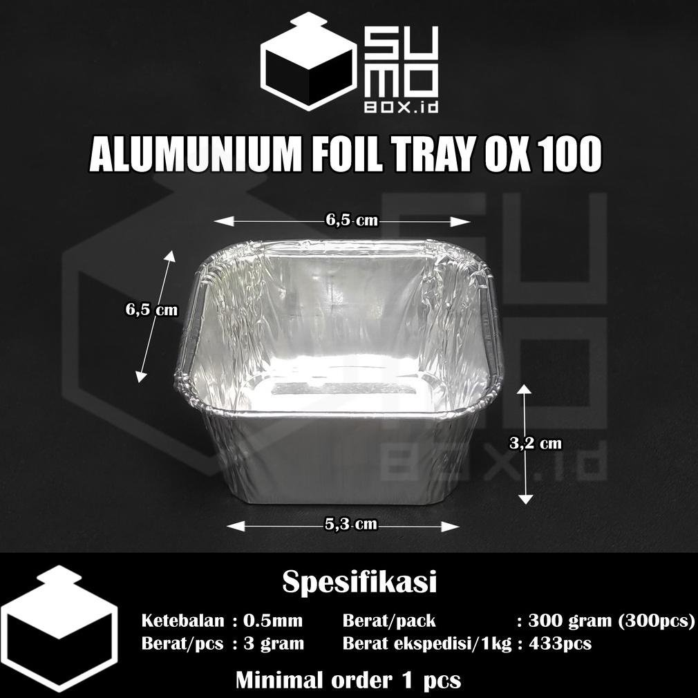 Alumunium foil tray OX 100 tanpa tutup / cup OX-100 macaroni schotel / pastel tutup