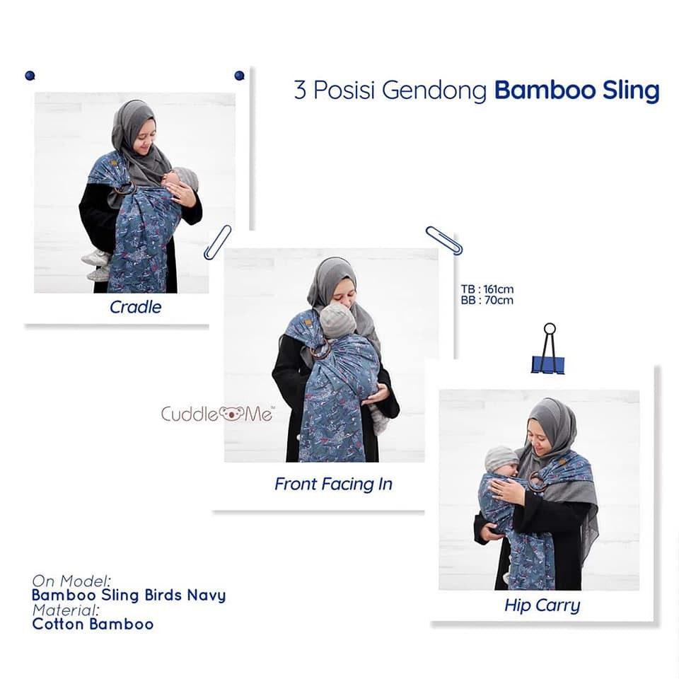 [FREE GIFT]  Ringsling Cuddle Me Gendongan Ring Sling Bamboo CuddleMe