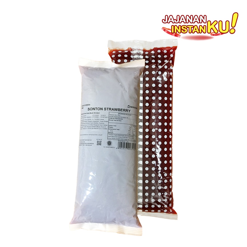 

Sonton Strawbeey Olesan dan Isian Buah Stroberi