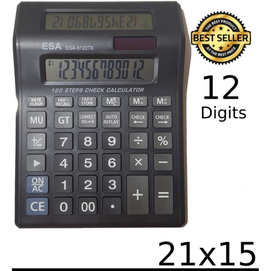 

Kalkulator ESA 2 Layar 12 Digit - Kalkulator Check / Kalkulator Besar
