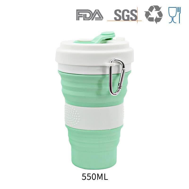 Gelas Lipat Silicone / Collapsible Silicone Foldable Coffee Cup 550 ML