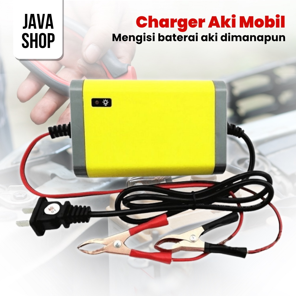 JAVASHOP Charger Aki Mobil Motor Lead Acid 12V 2A Charger Portable