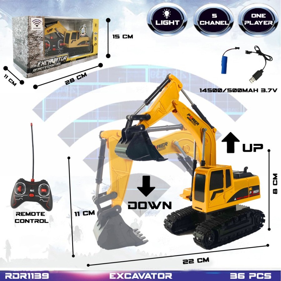 RDR1139 RC Excavator Mainan Anak Mobil Beko Keruk Remote Control