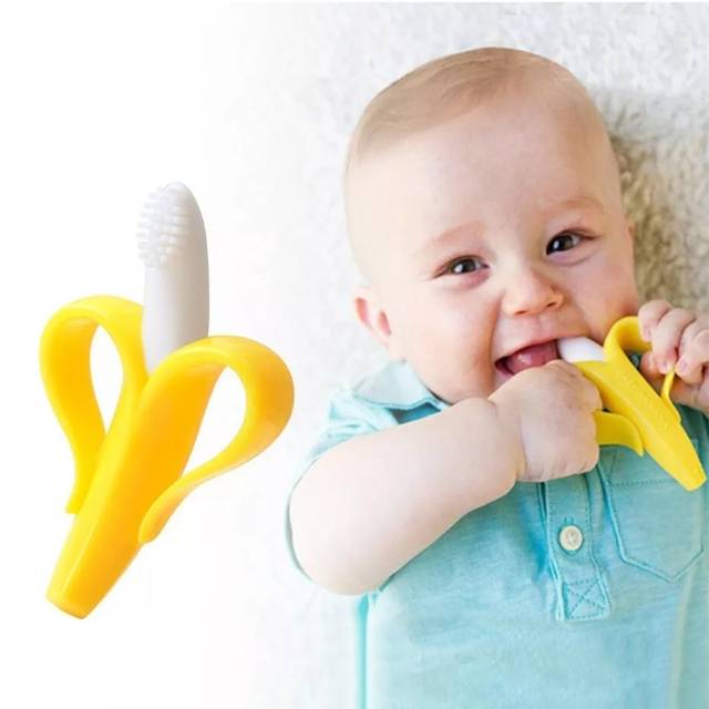 Fruit silicone banana teether mainan gigitan  bayi  buah 