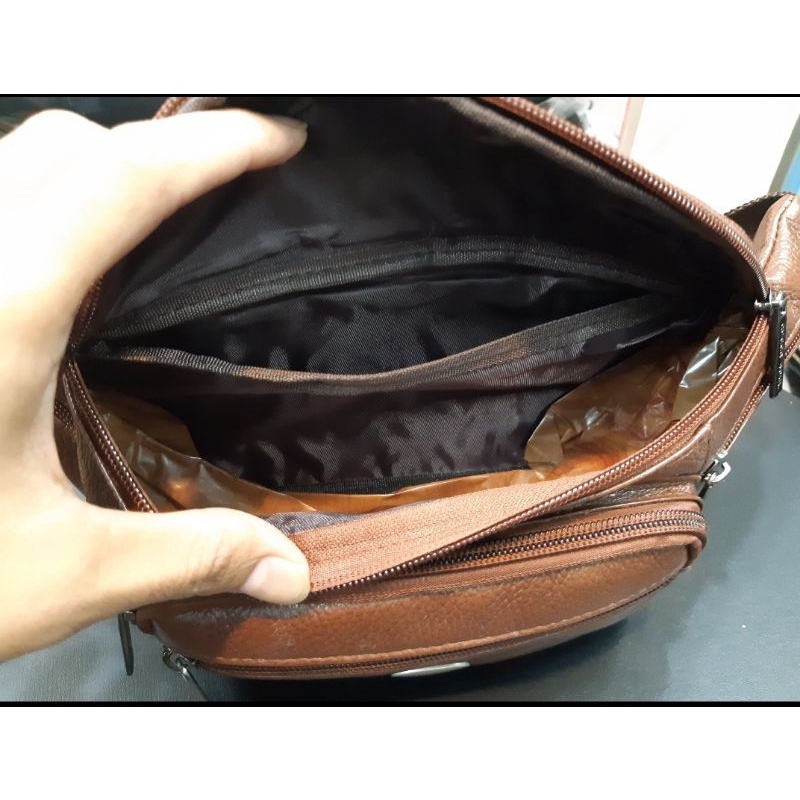 TAS PINGGANG KULIT IMPORT TAS SELEMPANG BAHU PRIA IMPORT Tas kulit pinggang