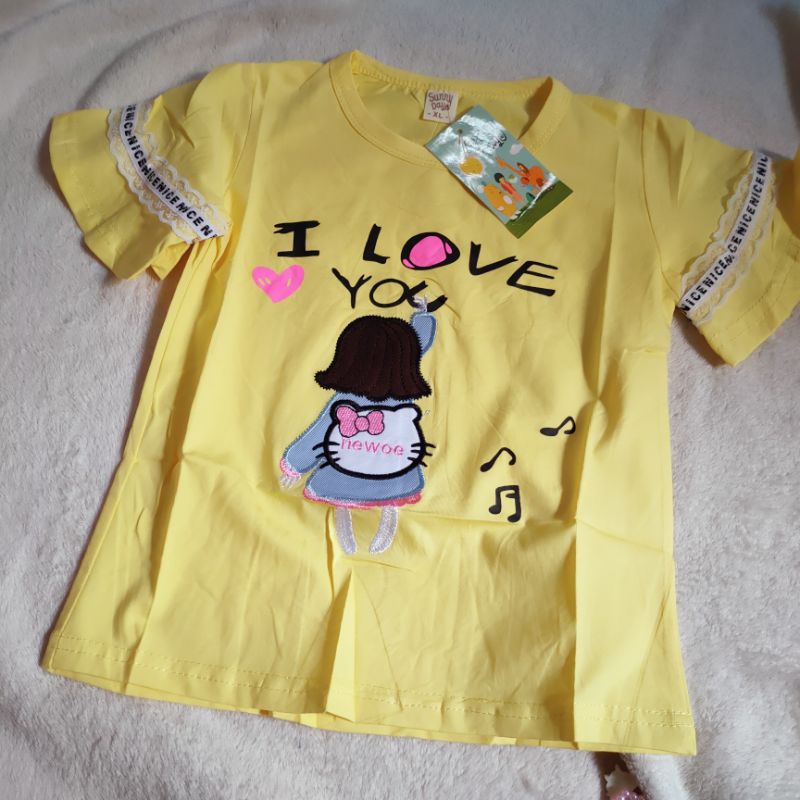 Kaos import anak 2 3 4 5 tahun baju anak cewek premium ( kaos import SUNNY DAY )