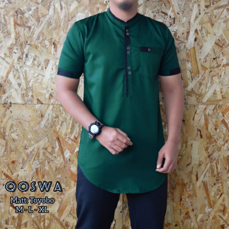 Fashion muslim pria/kemeja koko pakistan hedlong/kurta pakistan/qurta original pink salem