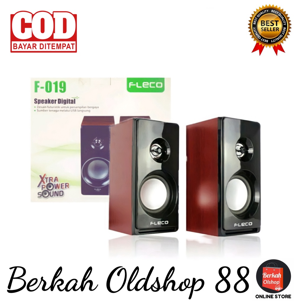 Berkah Oldshop 88 - Speakers Aktif FLECO F-019 Digital Musik Audio Komputer