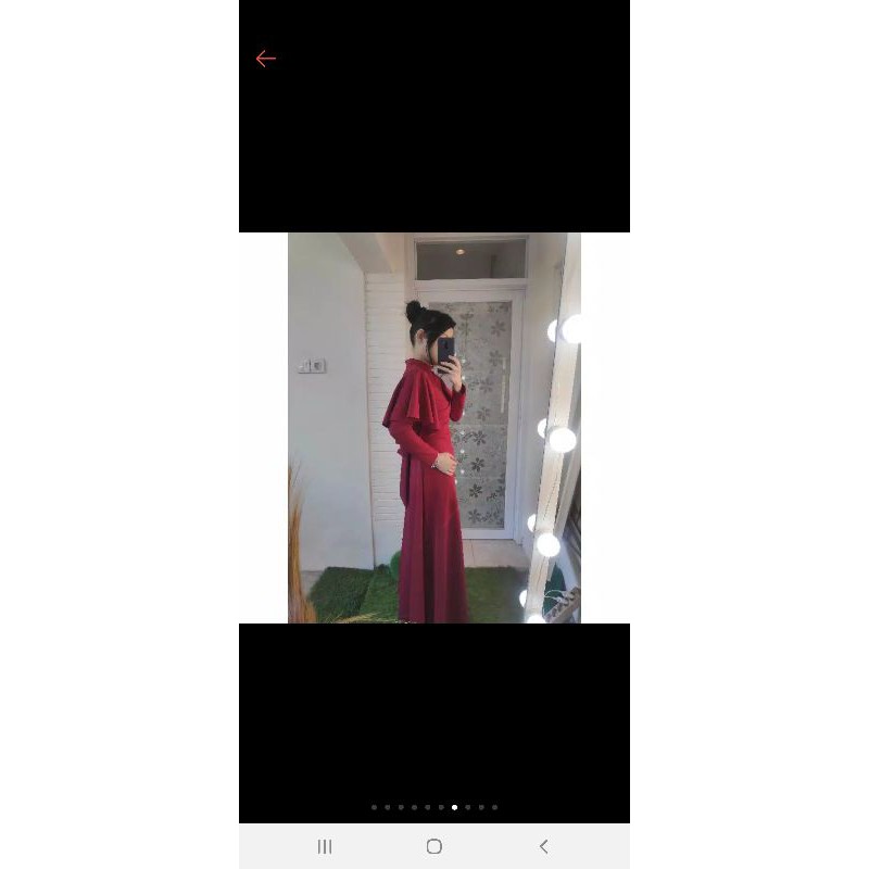 GAMIS Dress 70734 TITANIUM SCUBA Fashion Muslim CLARA RANA MAXI prewed gamis Prewedding dress muslim-Maroon SUPER