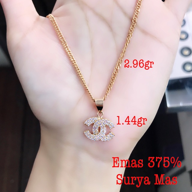 Kalung dan liontin emas 375%