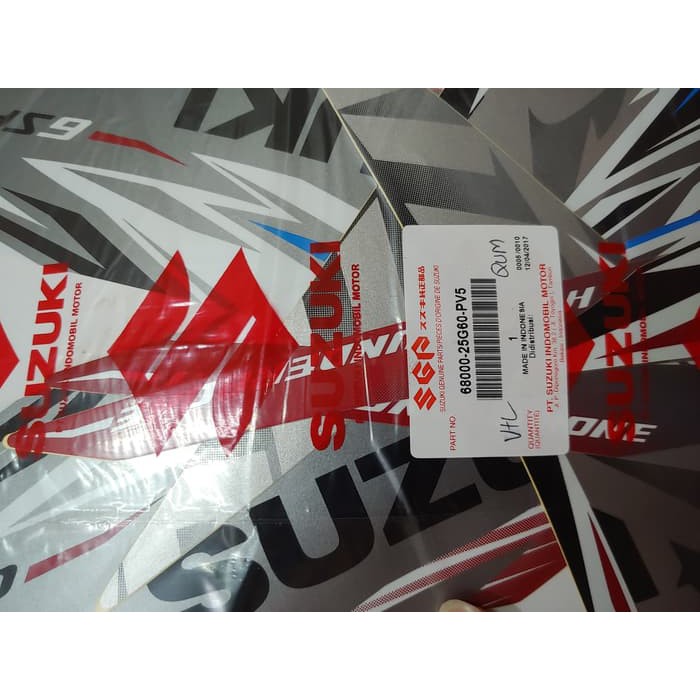 Striker motor suzuki / Striping Satria Fu 2013 Silver Merah Original SGP