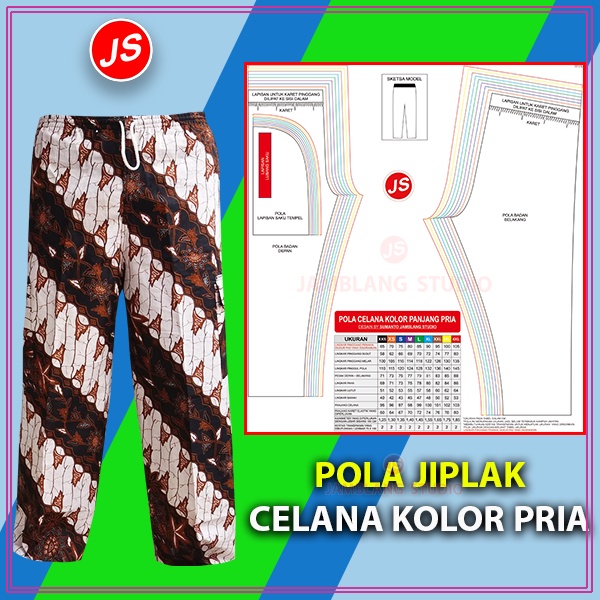 Pola Jiplak Celana Kolor Pria  [ JP 001 ] | Rotsa.Id