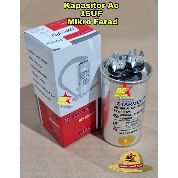 Kapasitor AC 15 Uf Capasitor AC 15UF Mikro STARMEC