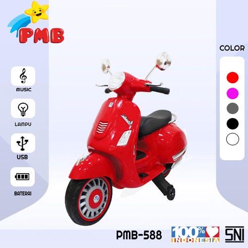 Mainan Motor Aki Anak/ Motor Aki Anak Vespa/ Motor Aki Anak Vestic PMB