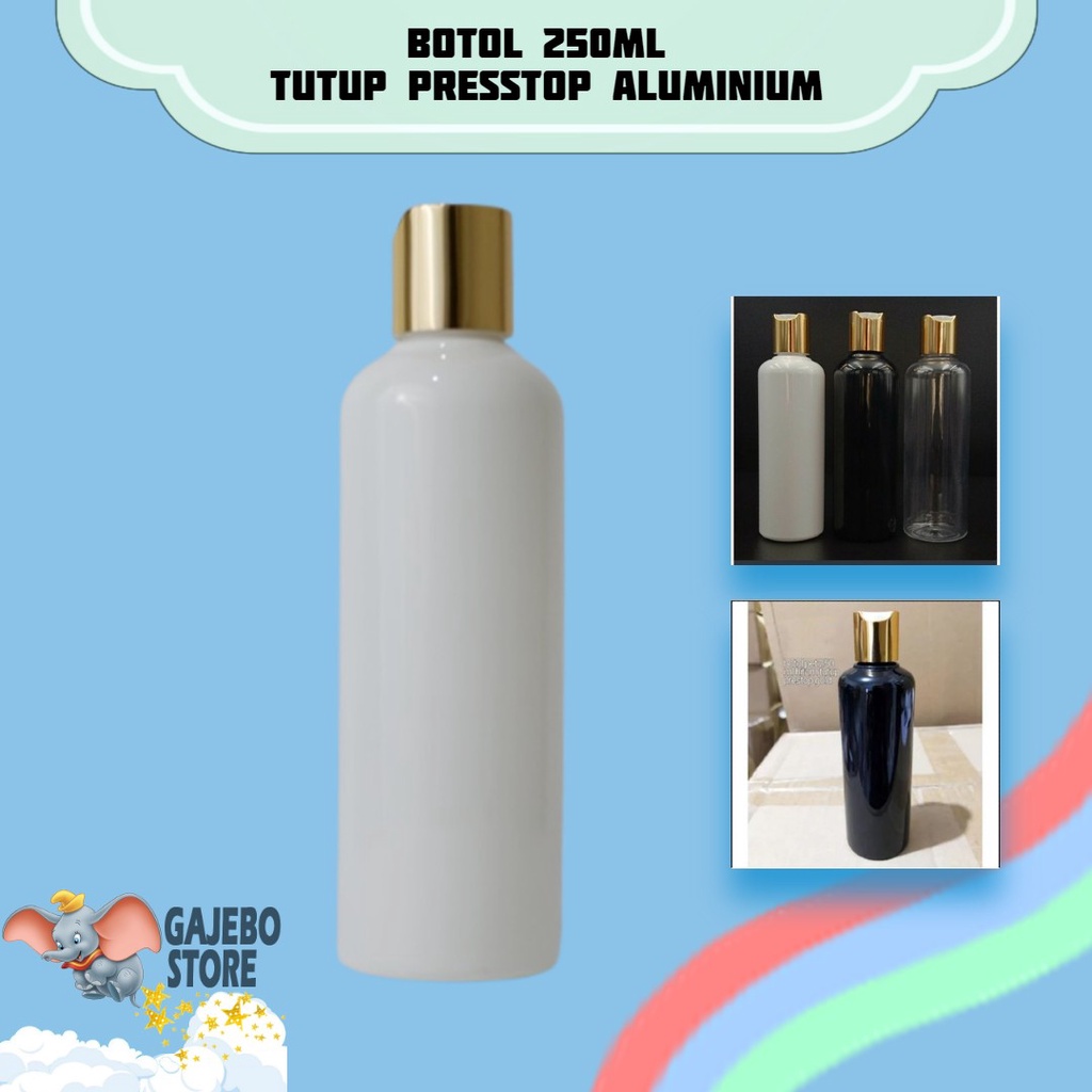 GAJEBO - BOTOL PLASTIK 250ML PRESSTOP GOLD / BOTOL 250 ML / BOTOL ISI ULANG [HARGA GROSIR]