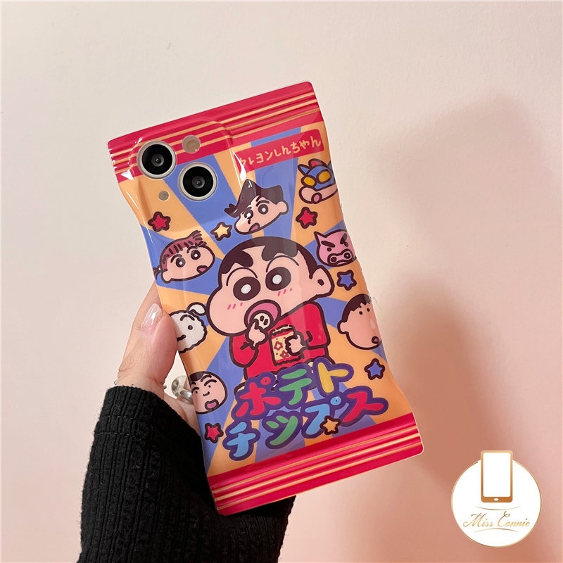 Soft Case TPU Motif Crayon Shinchan Untuk iPhone 11 12 13 14 Pro Max 8 7 6 6s Plus XR X XS Max 14 Plus SE 2020