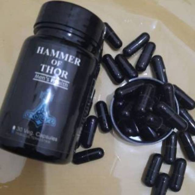 Hammer of thor Black Original Kapsul hitam Asli Obat kuat pembesar penis kelamin pria alat vital