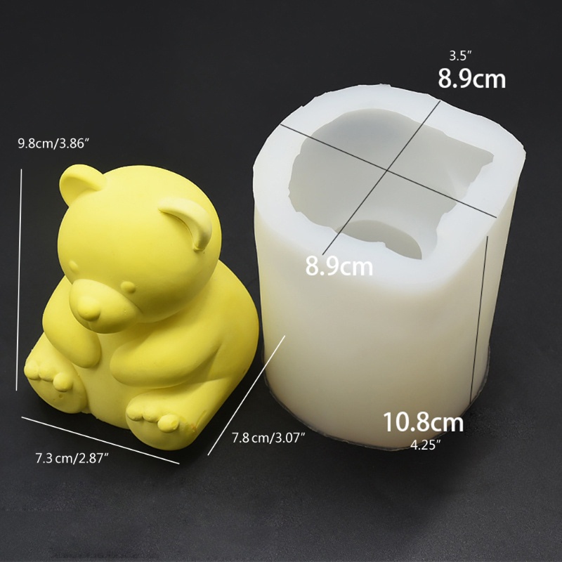 SIY  3D Bear Candle Mold Silicone Epoxy Molds Aromatherapy Plaster Resin Casting Mold