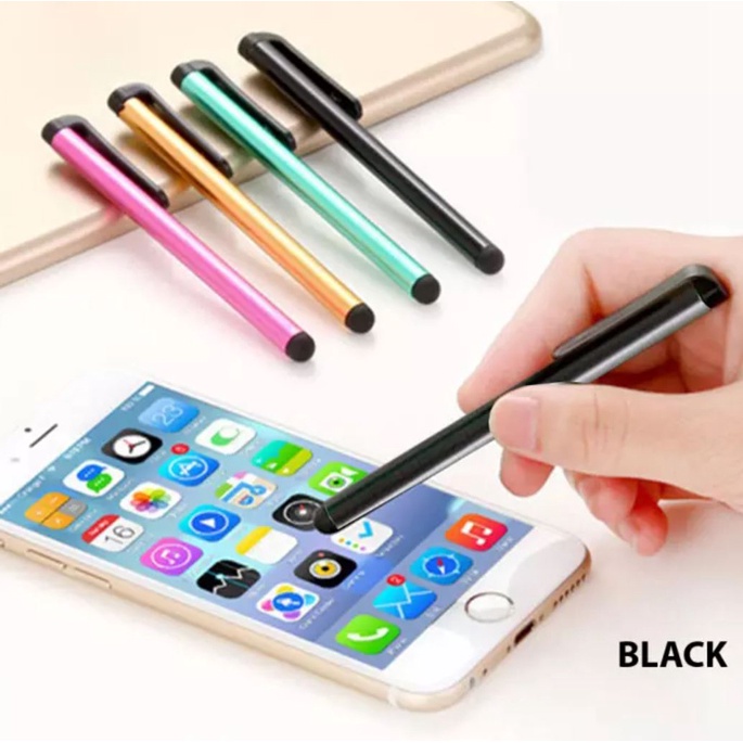 Stylus Aluminium untuk Smartphone &amp; Tablet Black  [COD] BAYAR DITEMPAT ORIGINAL BARU [GOSEND][GRAB][GROSIR][MURAH]