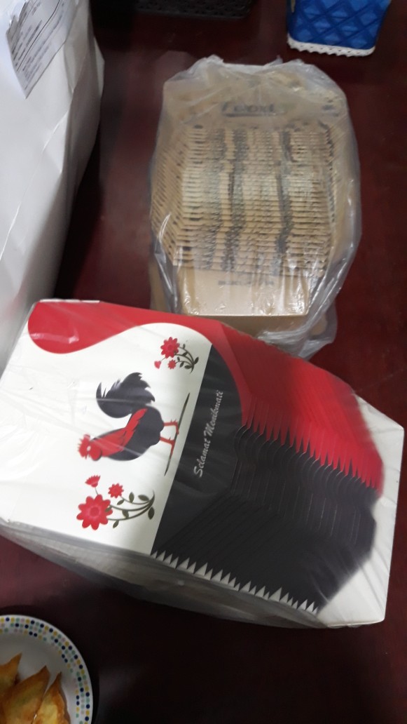 Lunch Box Paper Motif Ayam | Kemasan Kotak Makanan Kertas - Medium (50pc)