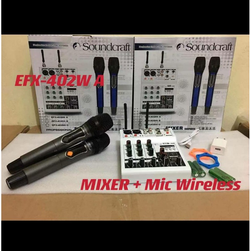 mixer audio soundcraft efx402W. 4ch+2mic wireless USB,Bluetooth.