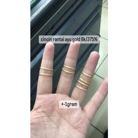 Cincin ayu rantai kadar 375/8karat