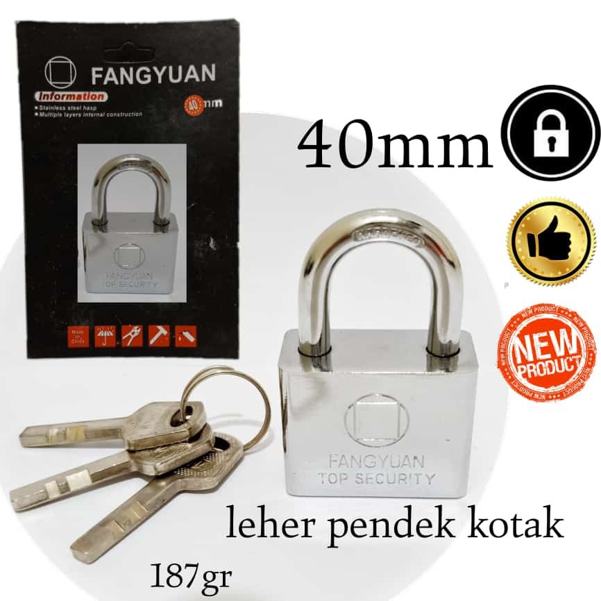 GEMBOK 40 MM LEHER PENDEK MURAH ANTI MALING