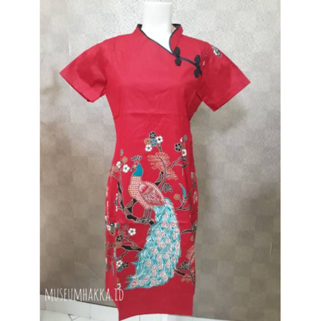 Dress Cheongsam Batik / Cheongsam Batik Dress Wanita