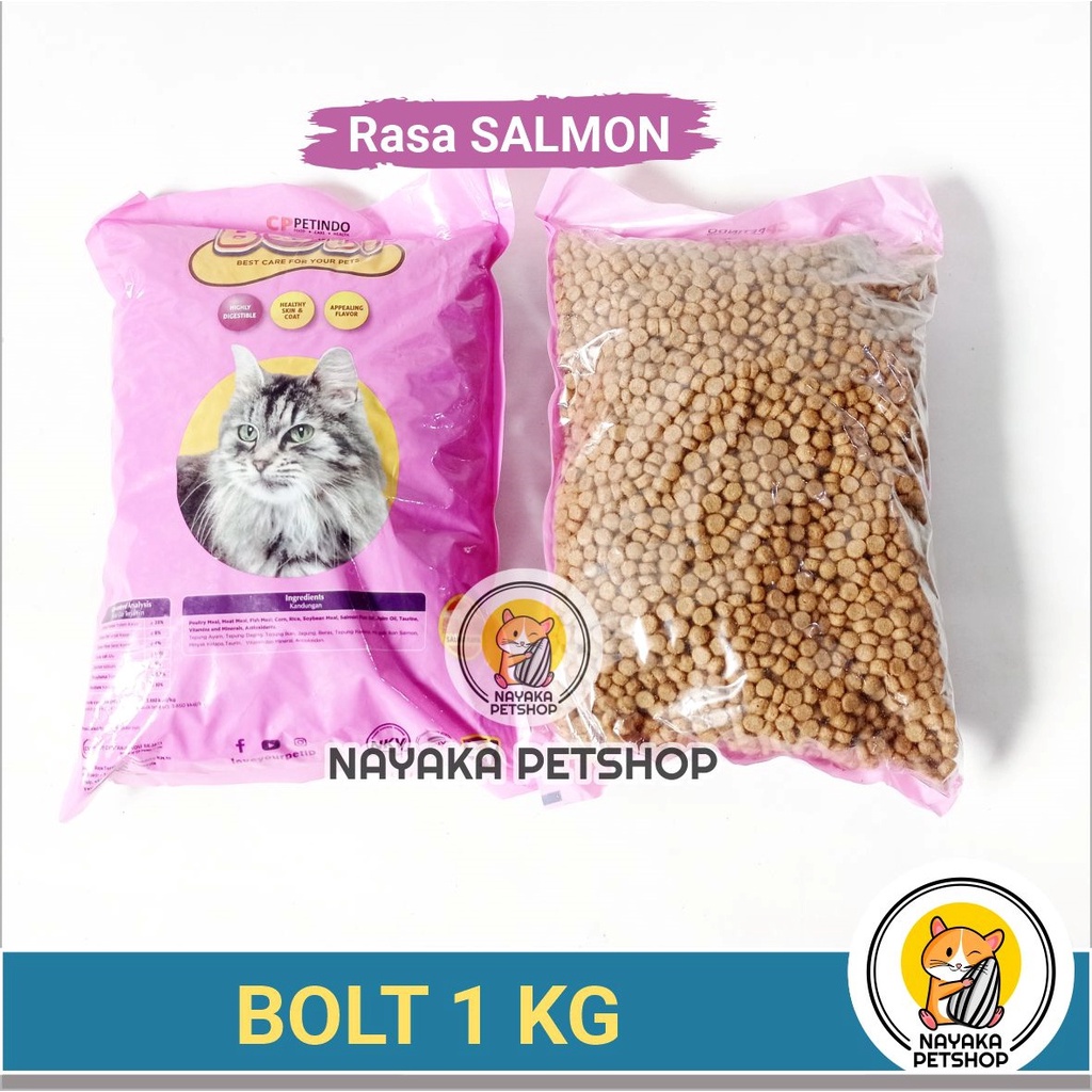 Bolt 1 kg Pakan Kucing Kering Makanan Dry Food