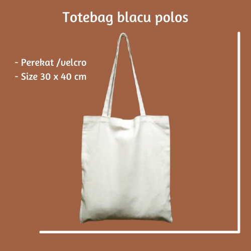 TOTEBAG BLACU  DAN TOTE BAG CUSTOM UKURAN BISA POLOS ATAU SABLON DENGAN PEREKAT