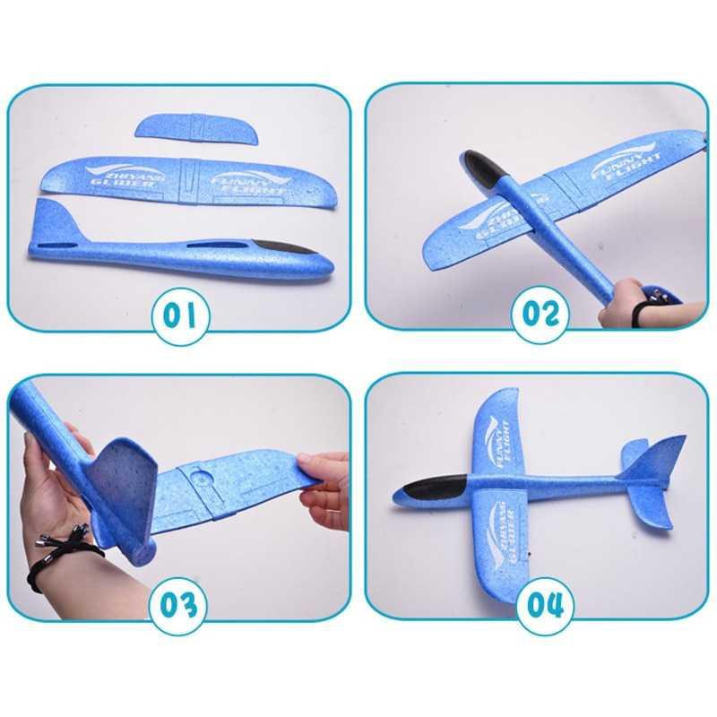 GOROCK Mainan Pesawat DIY Hand Throw Foam Flying Glider - TY0310