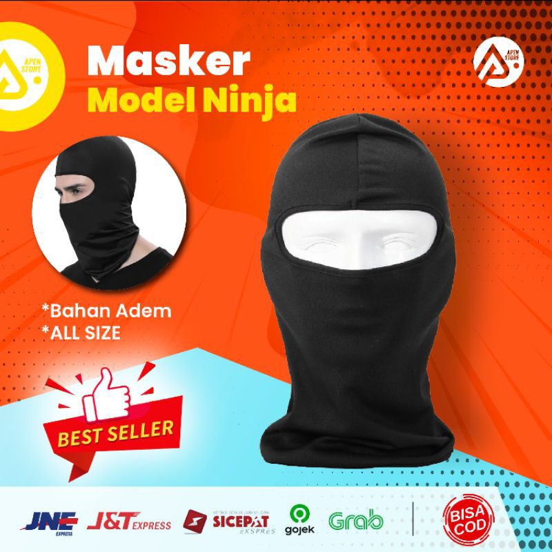 Masker Motor Ninja Full Face Spandex Adem Lentur Pas Di Wajah || Aksesoris Motor Barang Unik Murah