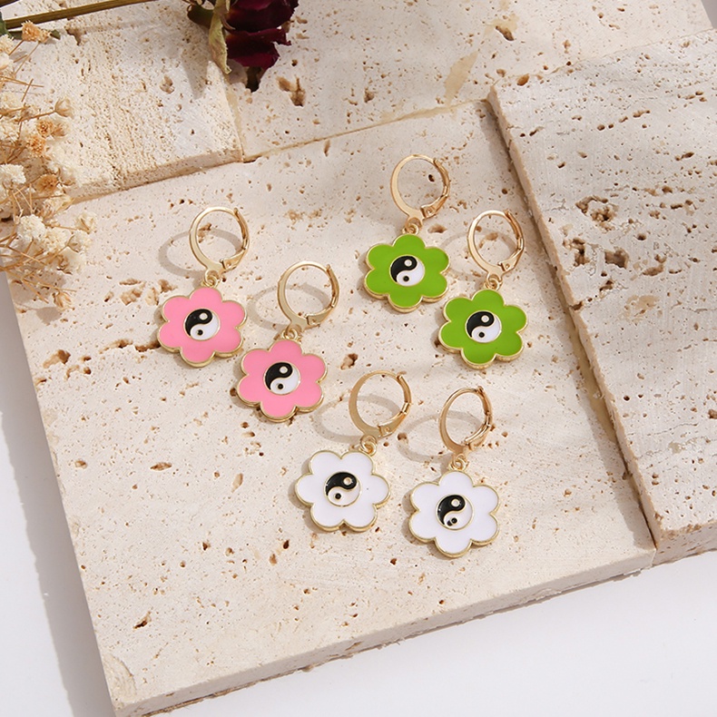 Anting Liontin Love Bahan Alloy Gaya Korea Untuk Wanita