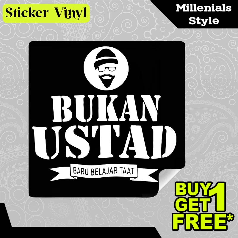 

Stiker Sticker Bukan Ustadz Baru Belajar Taat Gambar Unik Desain Keren dan Kekinian Aesthetic Bahan Vinyl Satuan Anti Air