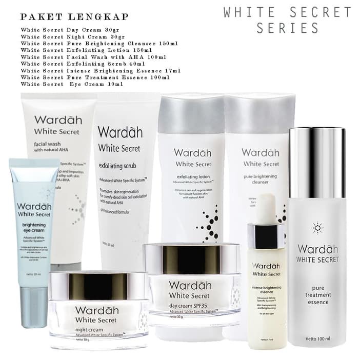 ⭐BAGUS⭐ WARDAH WHITE / CRYSTAL SECRET SERIES Satuan | Facial Wash Day Night Cream Essence / Cleanser