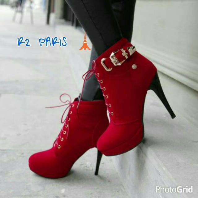 ZPT-Sepatu boot heels fashion wanita OF-41 / boot healg /heels cewek/TRM 048