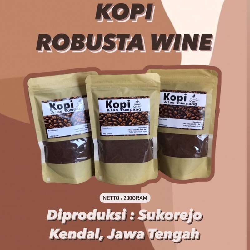 

Kopi Bubuk Robusta Wine (fermentasi) 200 gram