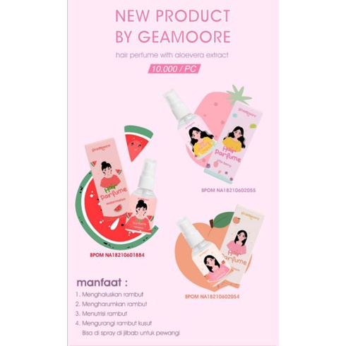 GEAMOORE HAIR PERFUME | HAIR MIST | BPOM, TERMURAH