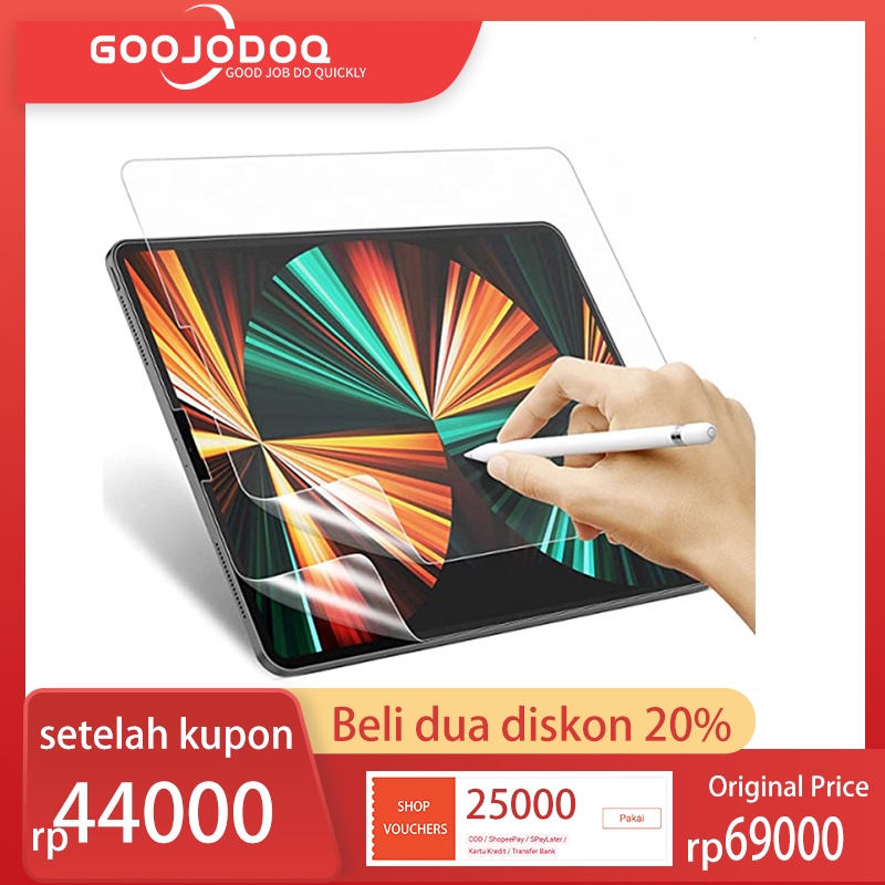 【Beli dua diskon 20%】 GOOJODOQ Paper Like Screen Protector Paperfeel Film For Ipad