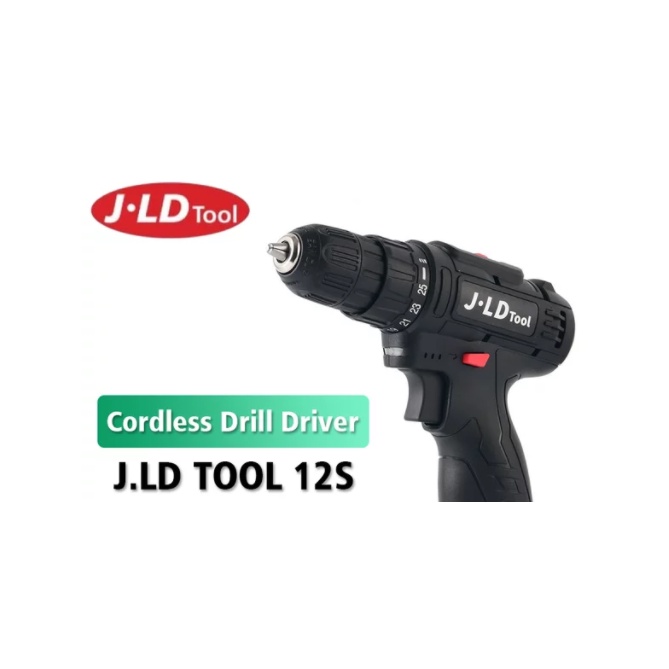 Cordless Drill Driver JLD Tool 12S Mesin Bor Baterai Portable 10mm Bor Battry Batrai Kayu Besi