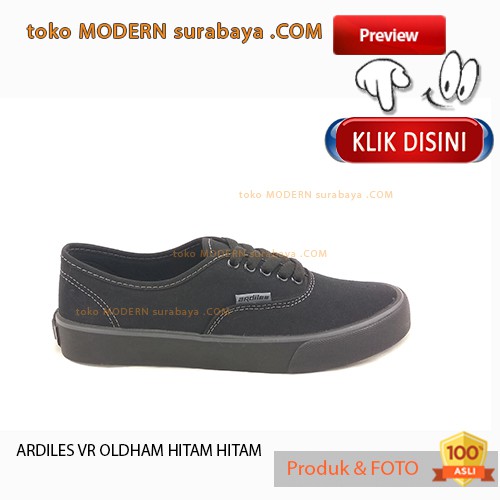 ARDILES VR OLDHAM HITAM HITAM Sepatu Sekolah Casual Sneakers