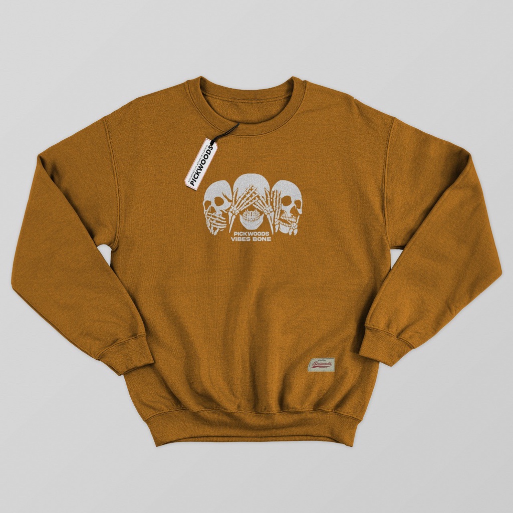 Jaket Sweater Crewneck PW VIBES BONE – Fashion Trendy Casual Unisex Good Brand Quality 99% Realpict