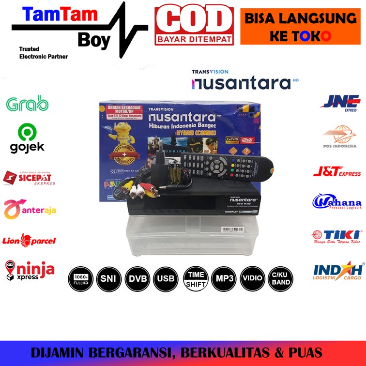Receiver Parabola Transvision Nusantara Combo Set Top Box DVB-T2 UHF