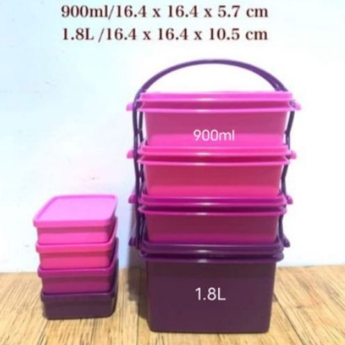 rantang 4 susun double sweet tuperware with free