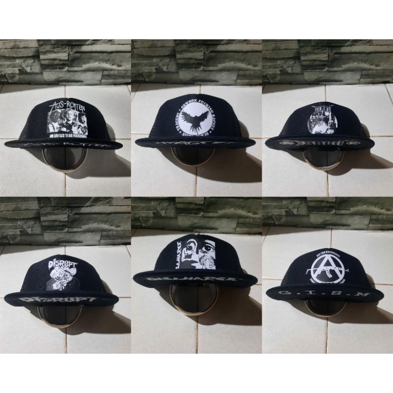 topi jaring topi band punk