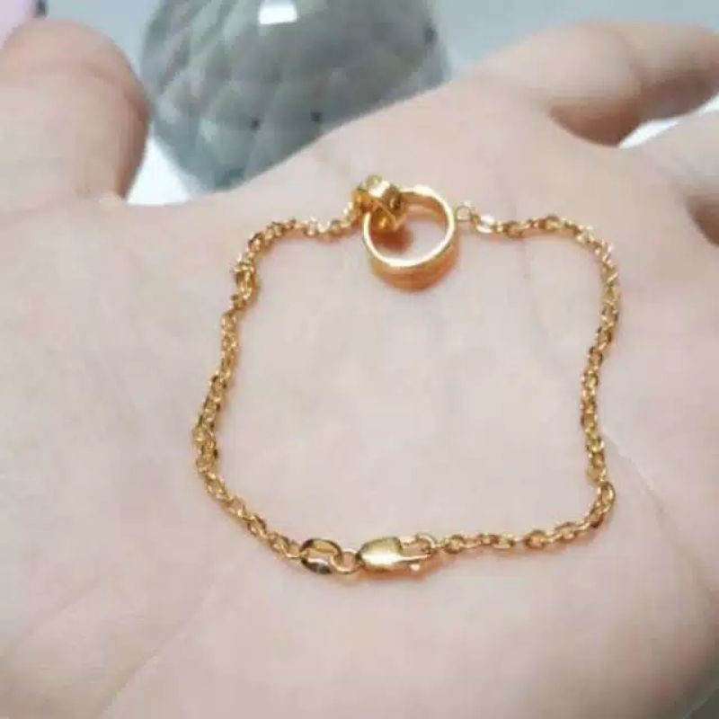 JNjewerly / ( Perak 925 Asli ) Gelang tangan perak 925 / gelang Cartier panjang 17 cm