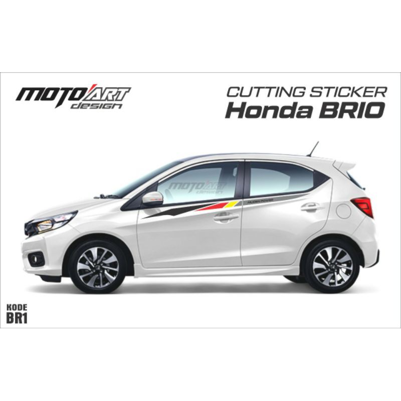 COD STRIPING MOBIL BRIO WARNA PUTIH CUTTING STICKER ORACAL